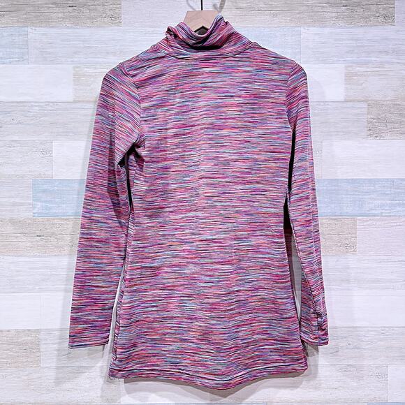 Merrell Funnel Neck Performance Pullover Pink Melange Jersey Pockets Womens XS - Picture 3 of 7